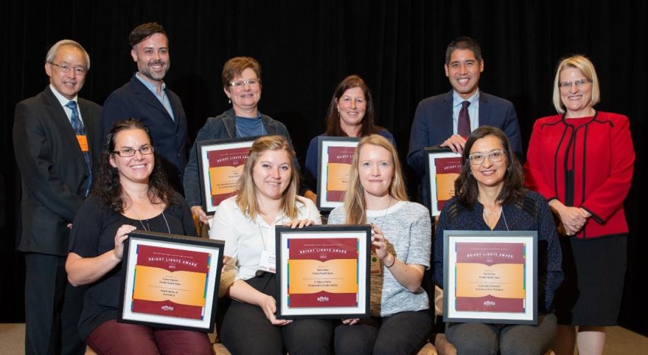 2022 Bright Lights awards recipients with the Minister of Health, the Honourable Sylvia Jones and Boehringer Ingelheim representative, Roger Chai 2022 Bright Lights awards recipients with the Minister of Health, the Honourable Sylvia Jones and Boehringer Ingelheim representative, Roger Chai